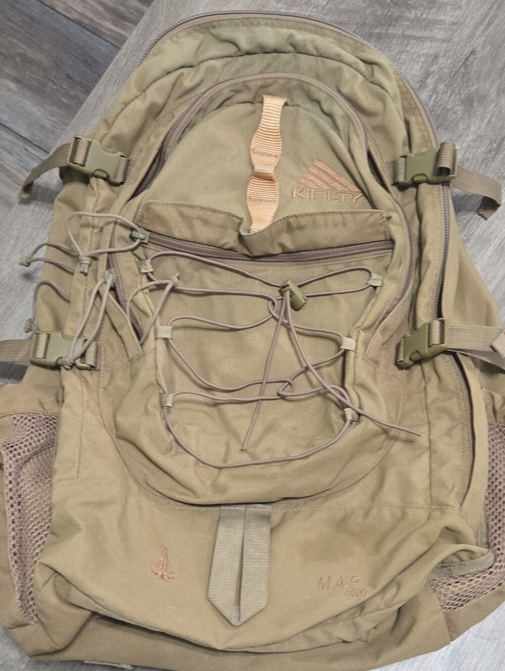 Kelty MAP 3600 Tactical Backpack Coyote Zip Nylon Padded Adjustable Straps